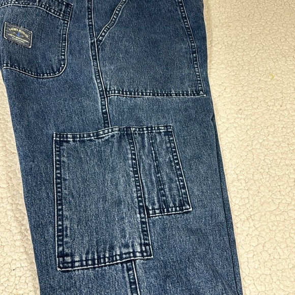 Vintage Y2K Lauren Jeans Co Women's Wide Leg Cargo Jeans Ralph Lauren Size M - Picture 4 of 10